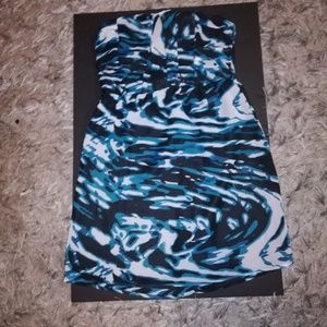 Charlotte Russe Blue Multicolor Strapless Dress